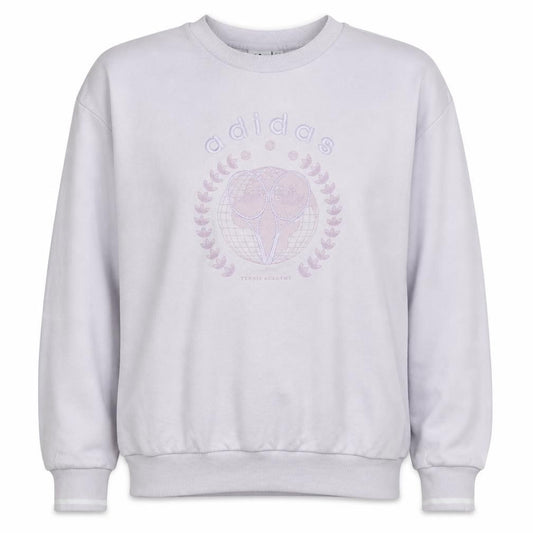 Adidas Womens Beige Tennis Academy Sweatshirt Size 12 Cotton Blend