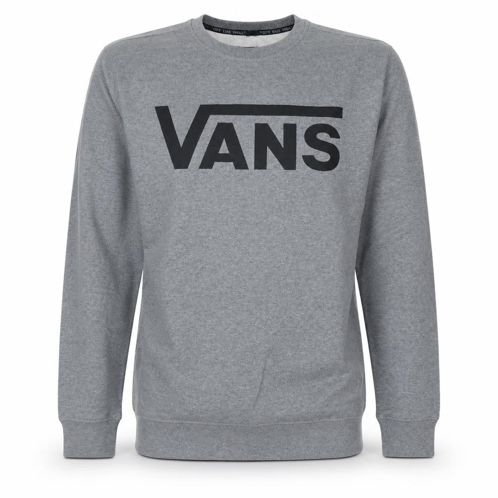 Vans Men's Grey Logo Crew Neck Pullover Sweatshirt Size L