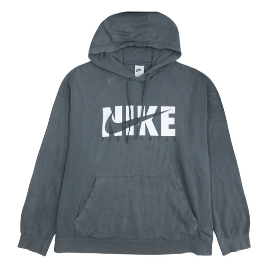 Nike Men Grey 2XL Pullover Hoodie Sportswear Fleece Graphic Print