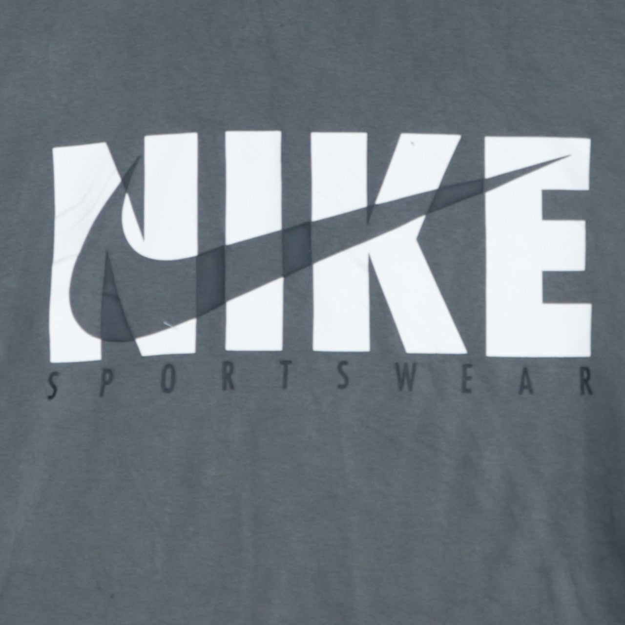 Nike Men Grey 2XL Pullover Hoodie Sportswear Fleece Graphic Print