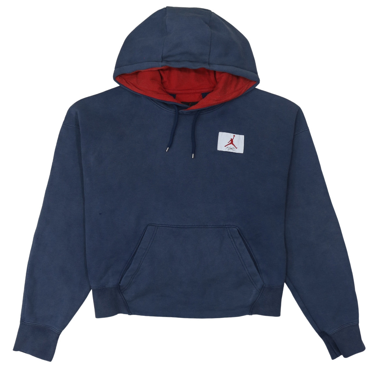 Jordan Women Navy Blue & Red Pullover Hoodie Medium Cotton Blend