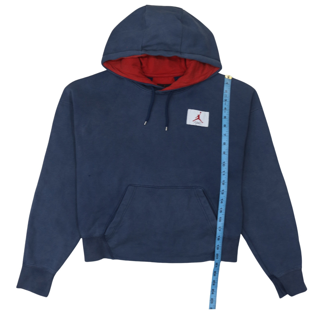 Jordan Women Navy Blue & Red Pullover Hoodie Medium Cotton Blend