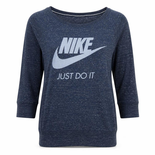 Nike Women Blue Scoop Neck 3/4 Sleeve Just Do It T-Shirt Size S