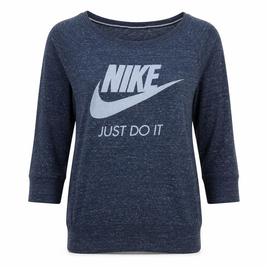 Nike Women Blue Scoop Neck 3/4 Sleeve Just Do It T-Shirt Size S