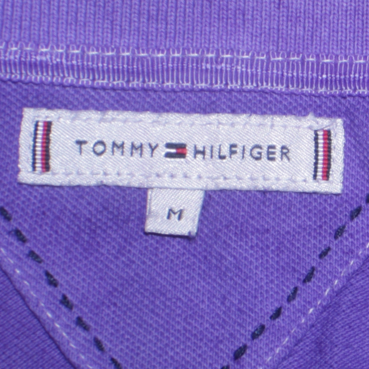 Tommy Hilfiger Men's Purple Long Sleeve Cotton Polo Shirt M