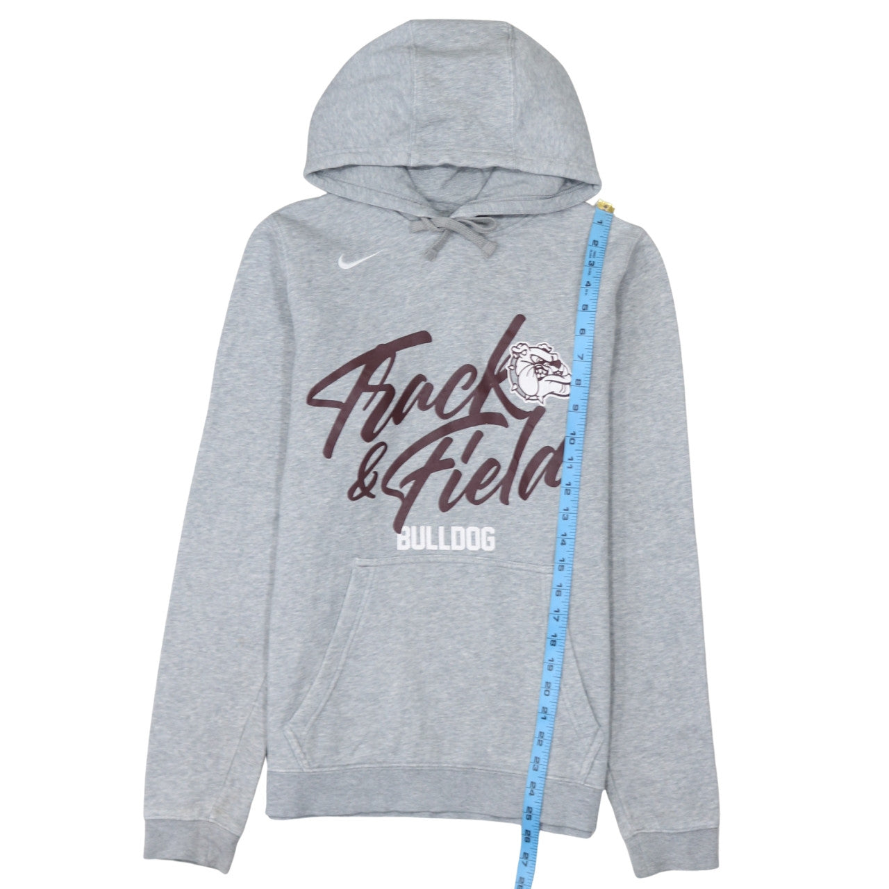 Nike Men's Grey Track & Field Bulldog Pullover Hoodie Small