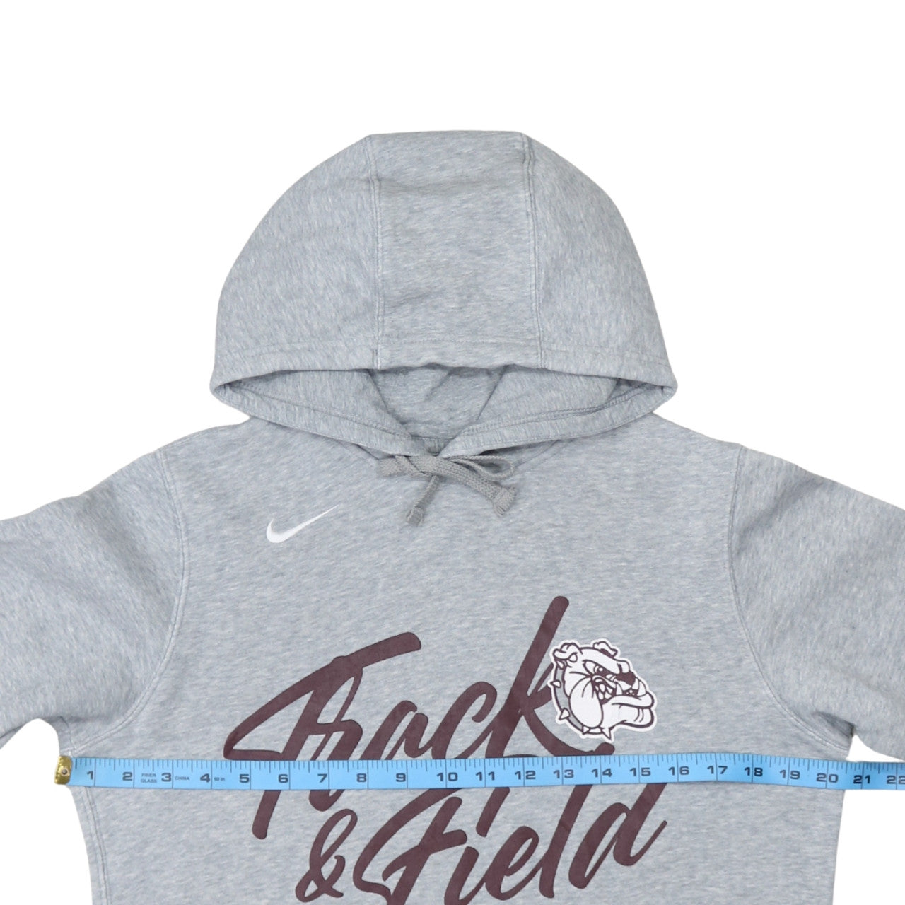 Nike Men's Grey Track & Field Bulldog Pullover Hoodie Small