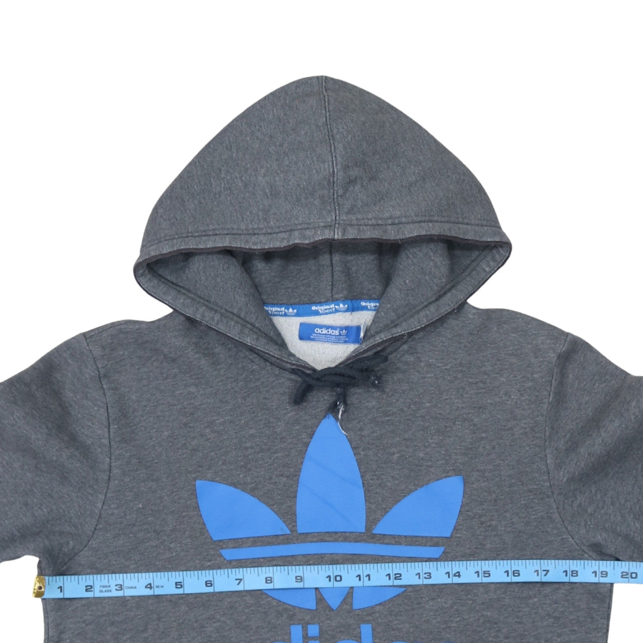 Adidas Men's Grey Pullover Hoodie Small Logo Fleece Sweatshirt