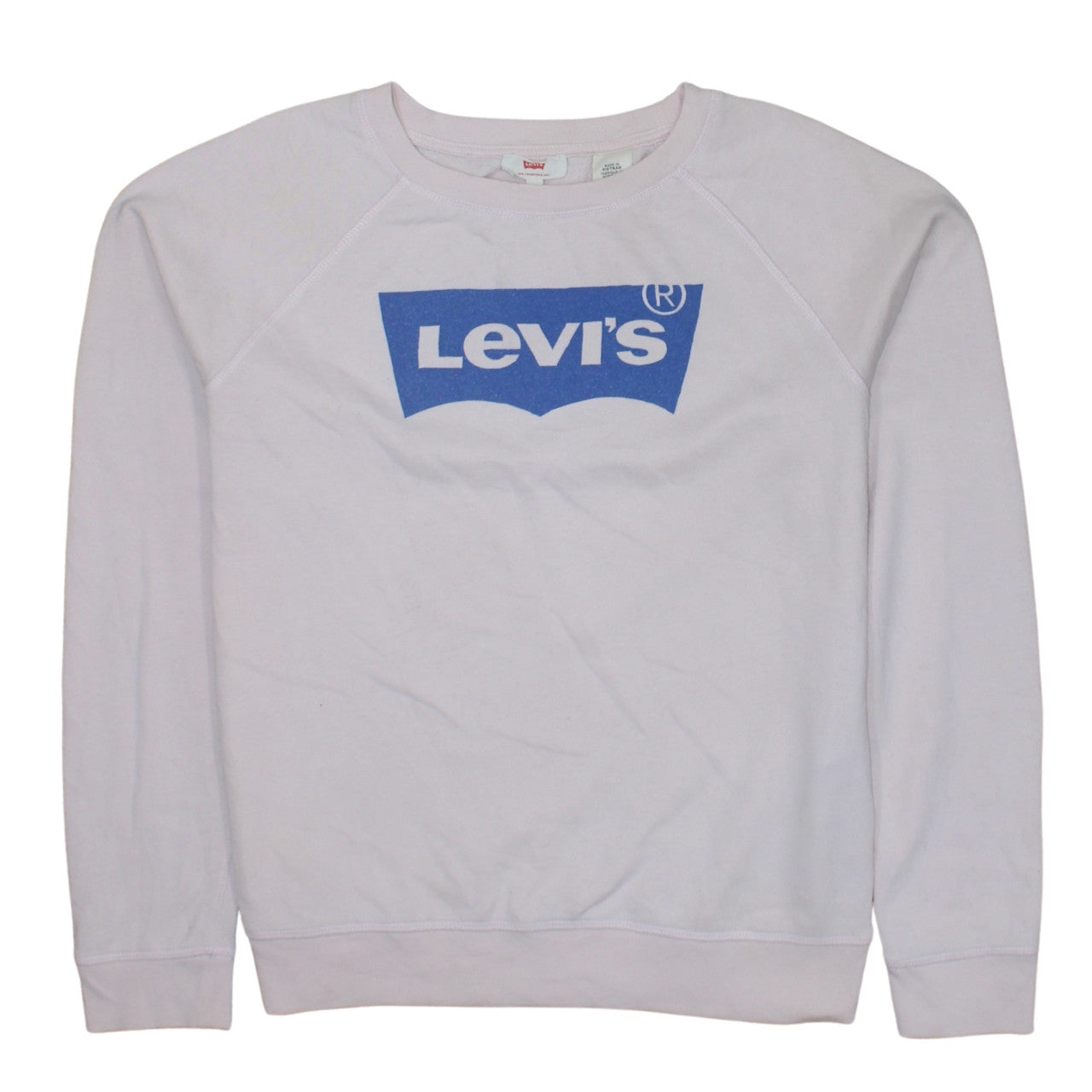 Levi's Womens Pink Sweatshirt Medium Crew Neck Logo Pullover