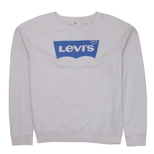 Levi's Womens Pink Sweatshirt Medium Crew Neck Logo Pullover