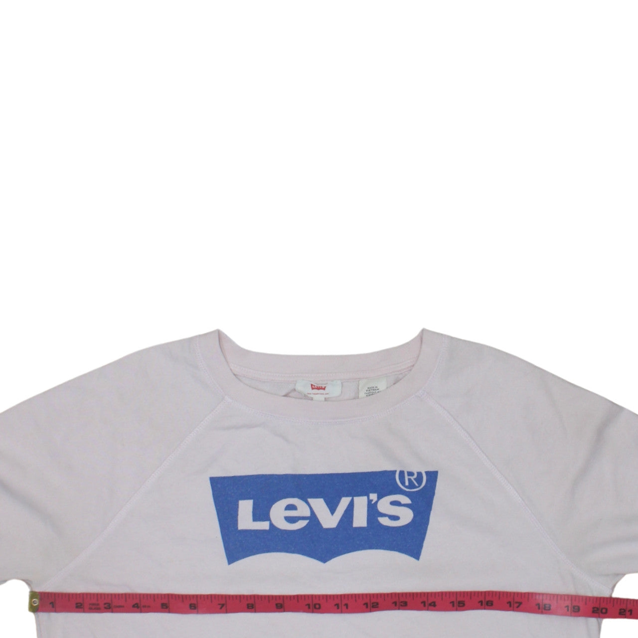 Levi's Womens Pink Sweatshirt Medium Crew Neck Logo Pullover