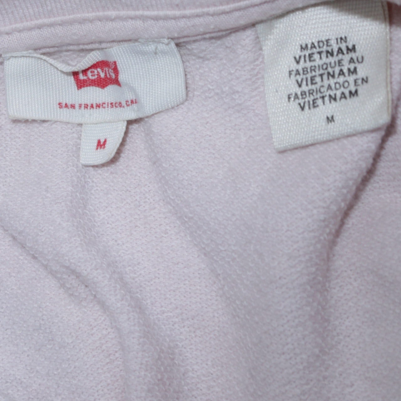 Levi's Womens Pink Sweatshirt Medium Crew Neck Logo Pullover