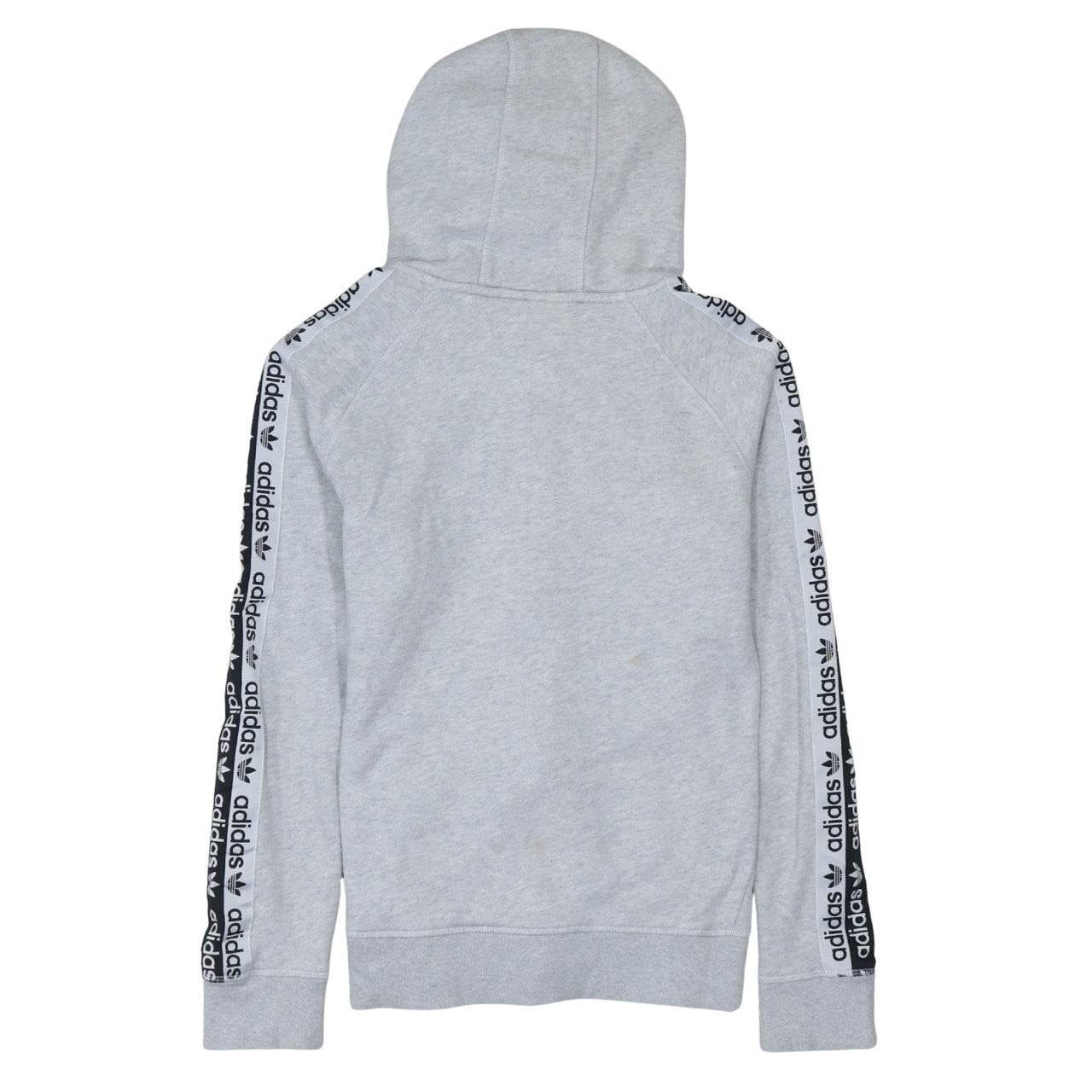 Adidas Women’s Grey Full Zip Hoodie Size 8 Classic Logo Hooded Sweatshirt