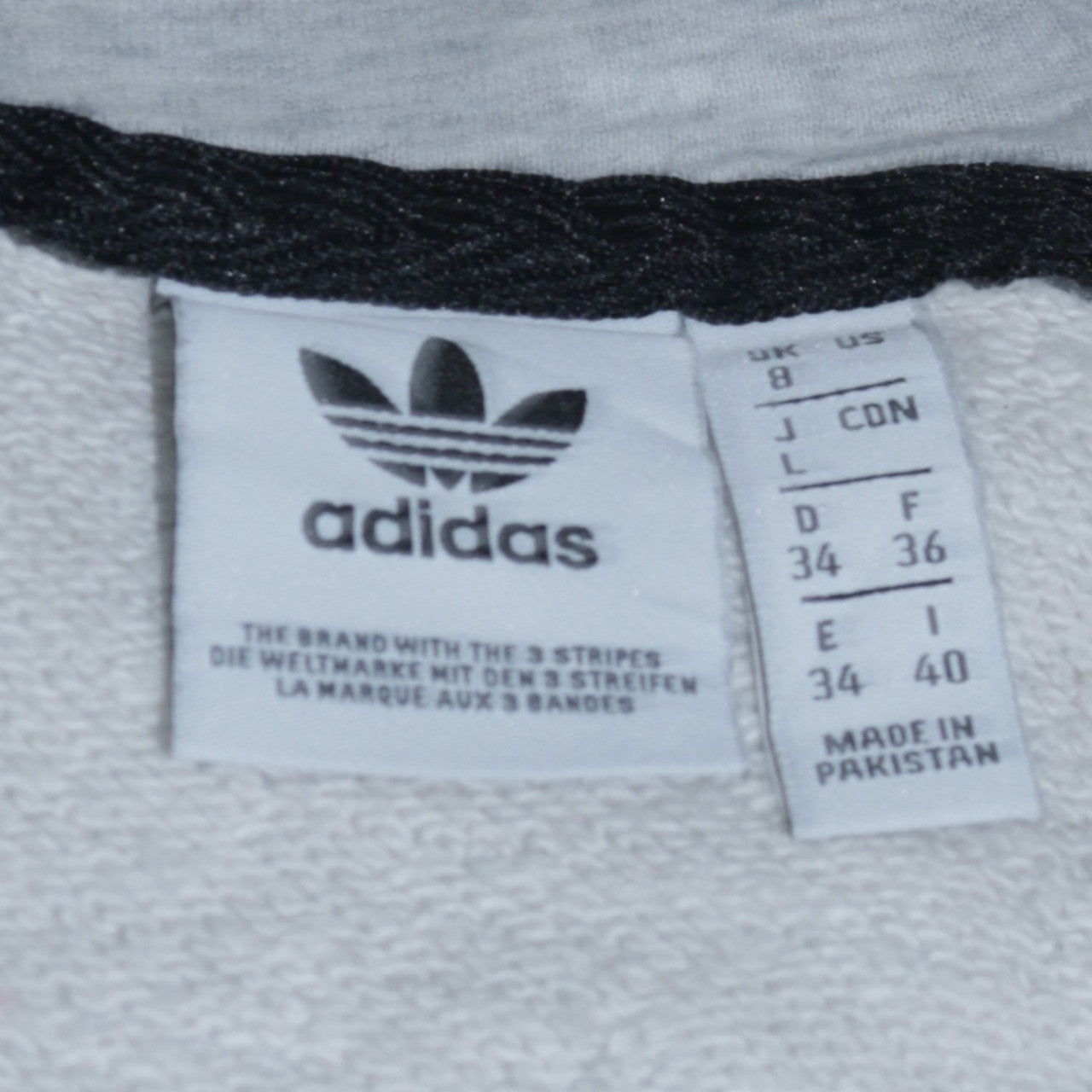 Adidas Women’s Grey Full Zip Hoodie Size 8 Classic Logo Hooded Sweatshirt