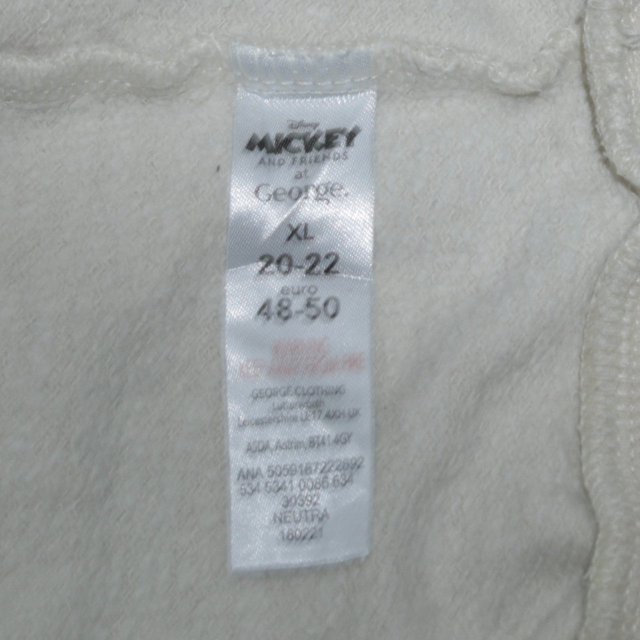 Disney Mickey & Friends at George Beige Women's XL Pullover Sweatshirt