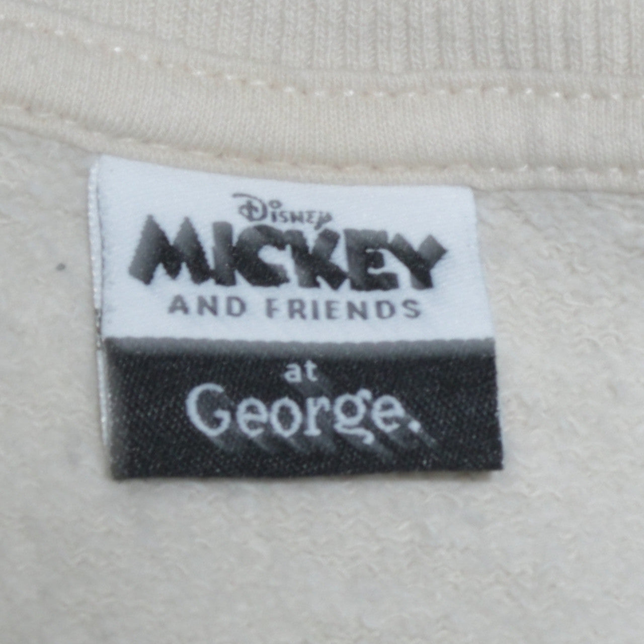 Disney Mickey & Friends at George Beige Women's XL Pullover Sweatshirt