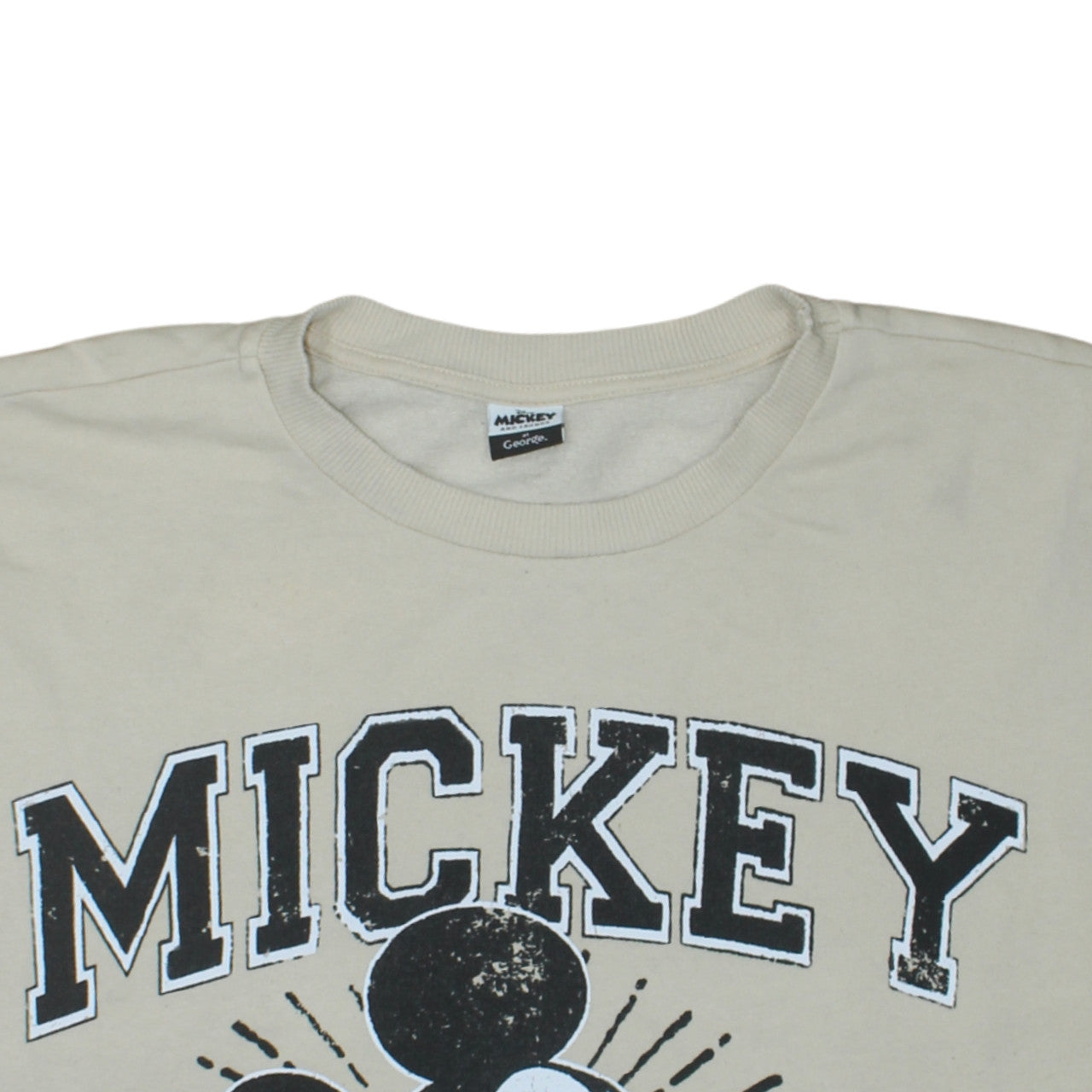 Disney Mickey & Friends at George Beige Women's XL Pullover Sweatshirt