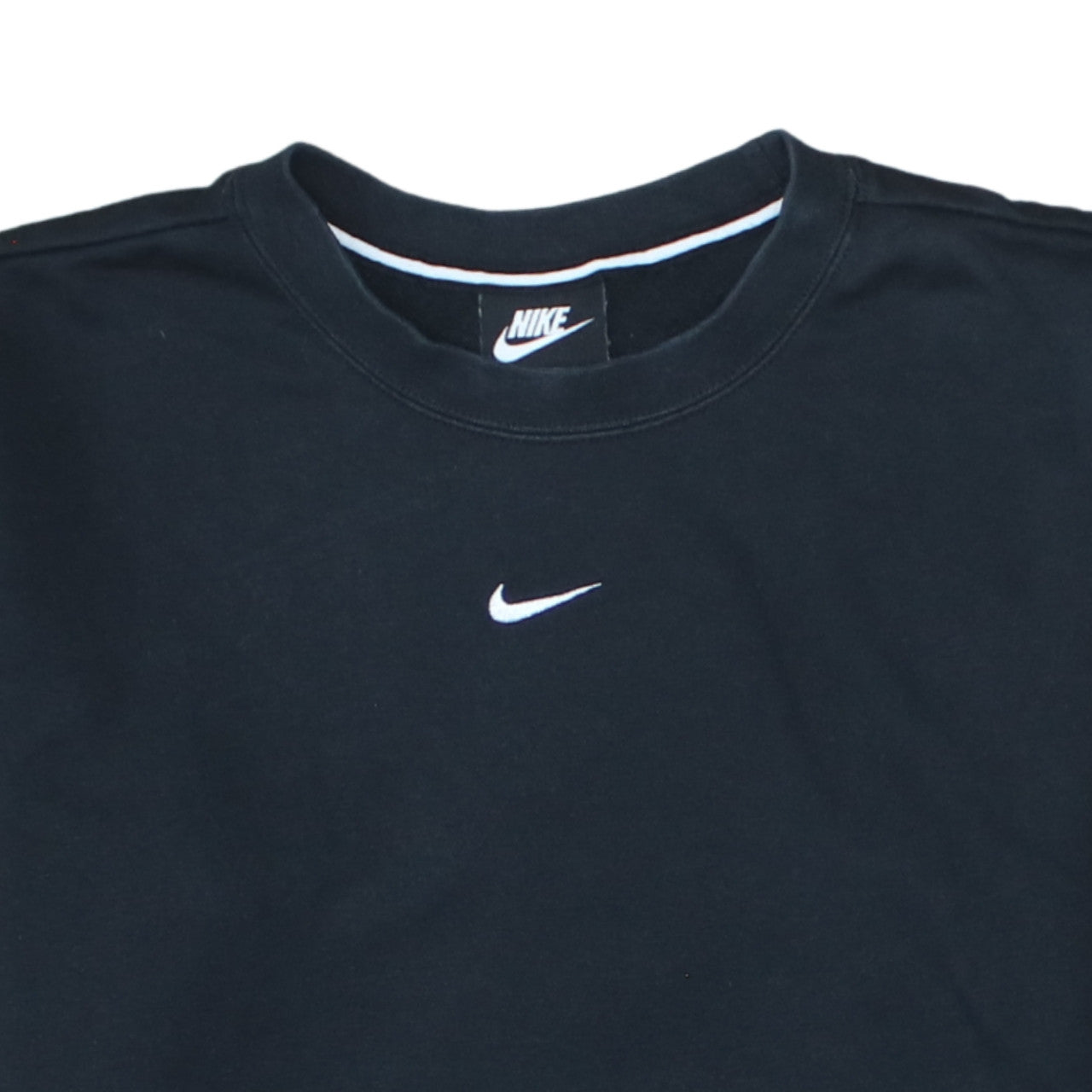 Nike Men's Black Small Logo Pullover Sweatshirt Crew Neck Long Sleeve