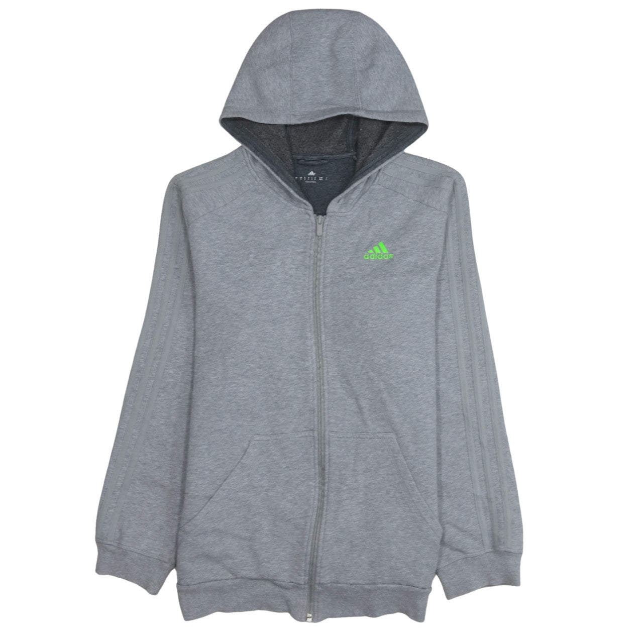 Adidas Men's Grey Full Zip Hoodie Size M Sports Fleece Jacket