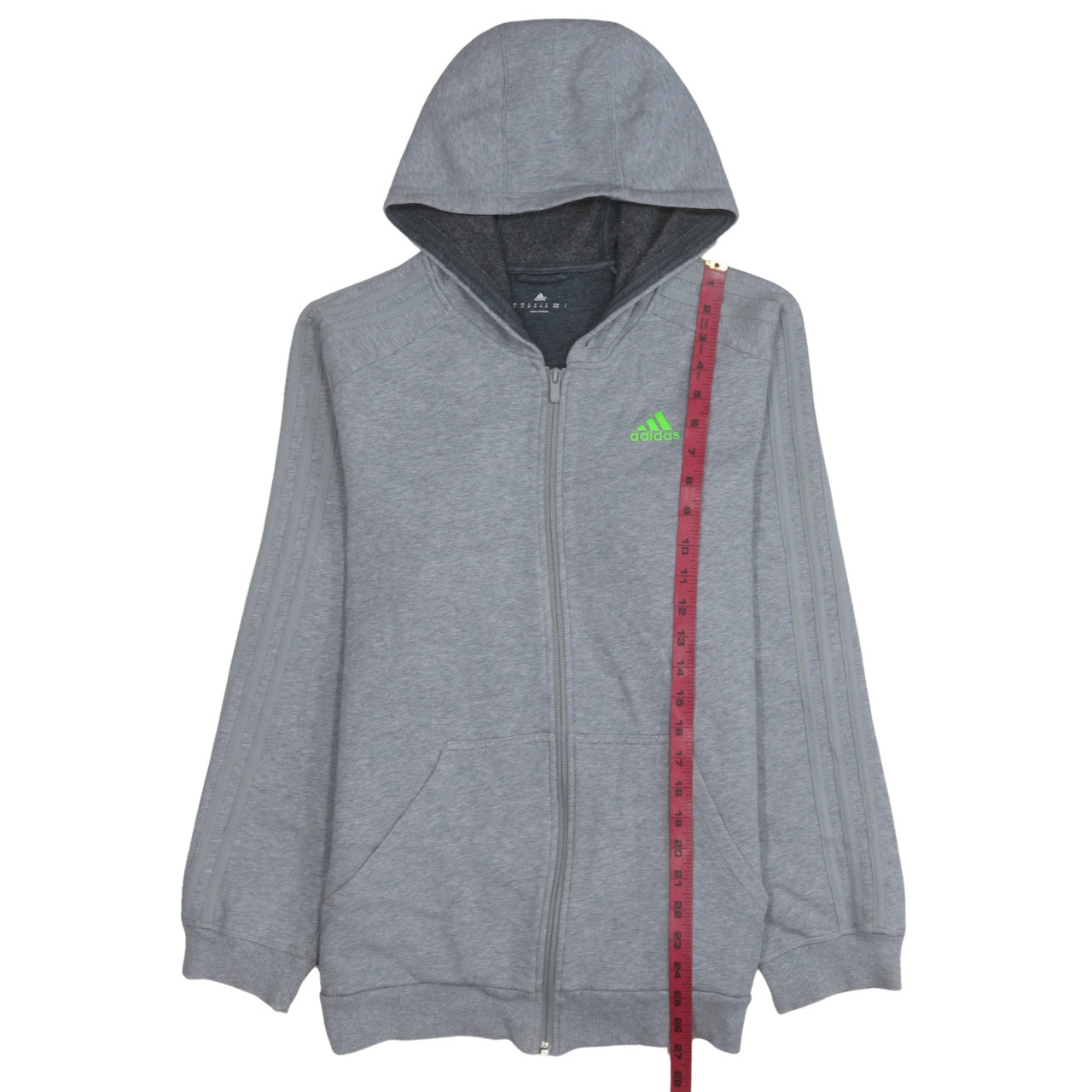 Adidas Men's Grey Full Zip Hoodie Size M Sports Fleece Jacket