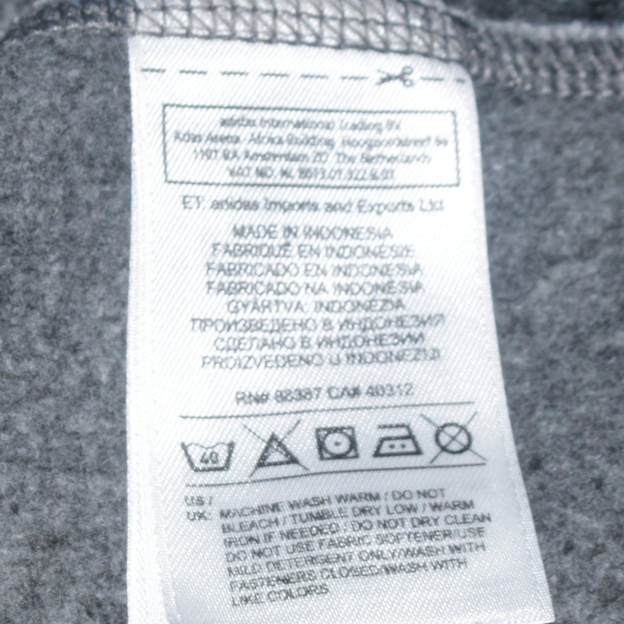 Adidas Men's Grey Full Zip Hoodie Size M Sports Fleece Jacket