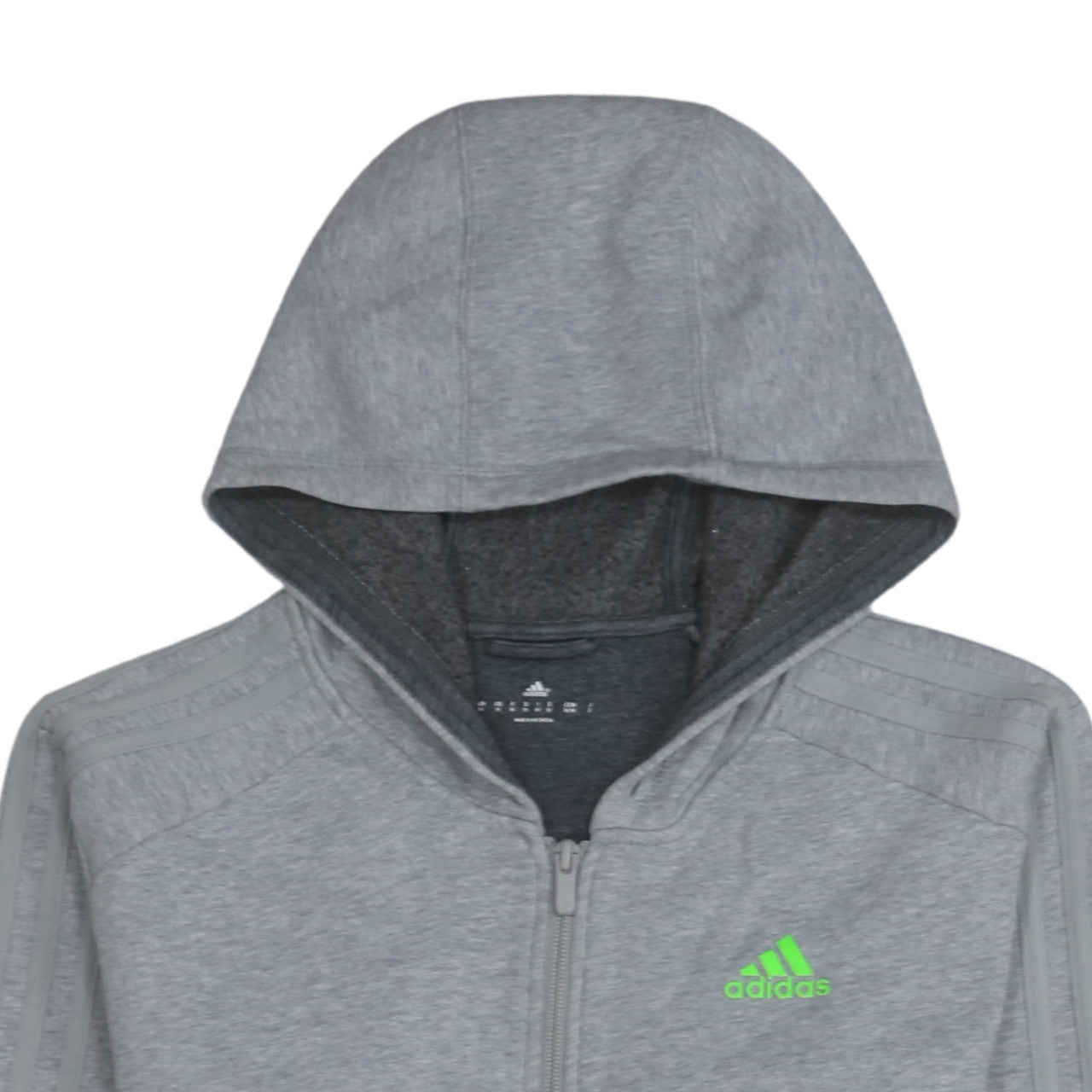 Adidas Men's Grey Full Zip Hoodie Size M Sports Fleece Jacket