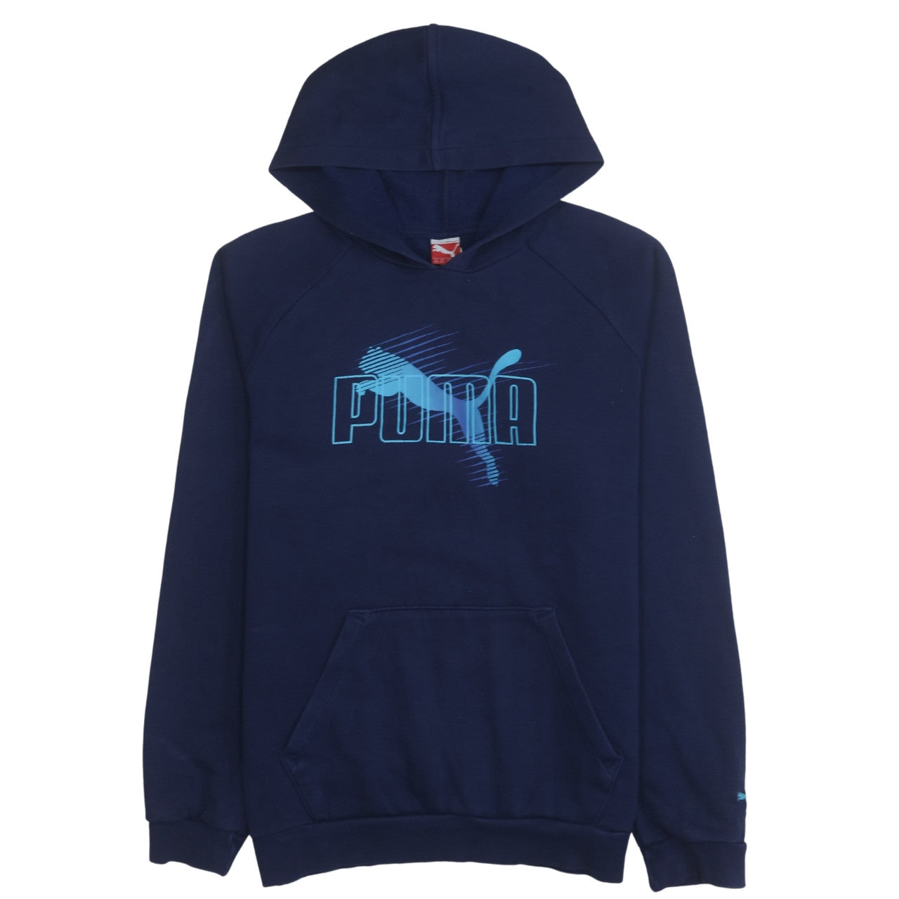 Puma Boys Navy Blue Pullover Hoodie Size 16 (176) Logo Print