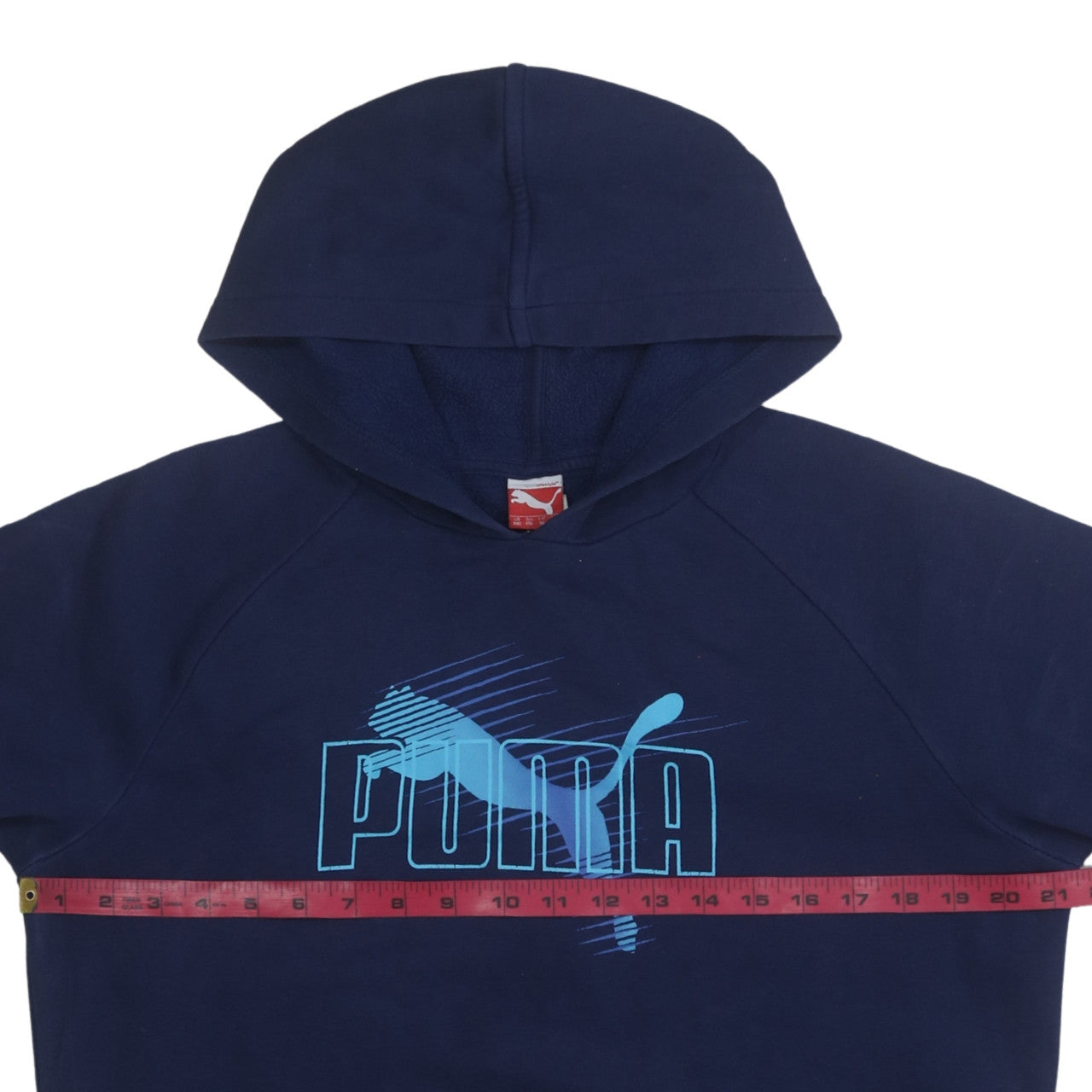 Puma Boys Navy Blue Pullover Hoodie Size 16 (176) Logo Print