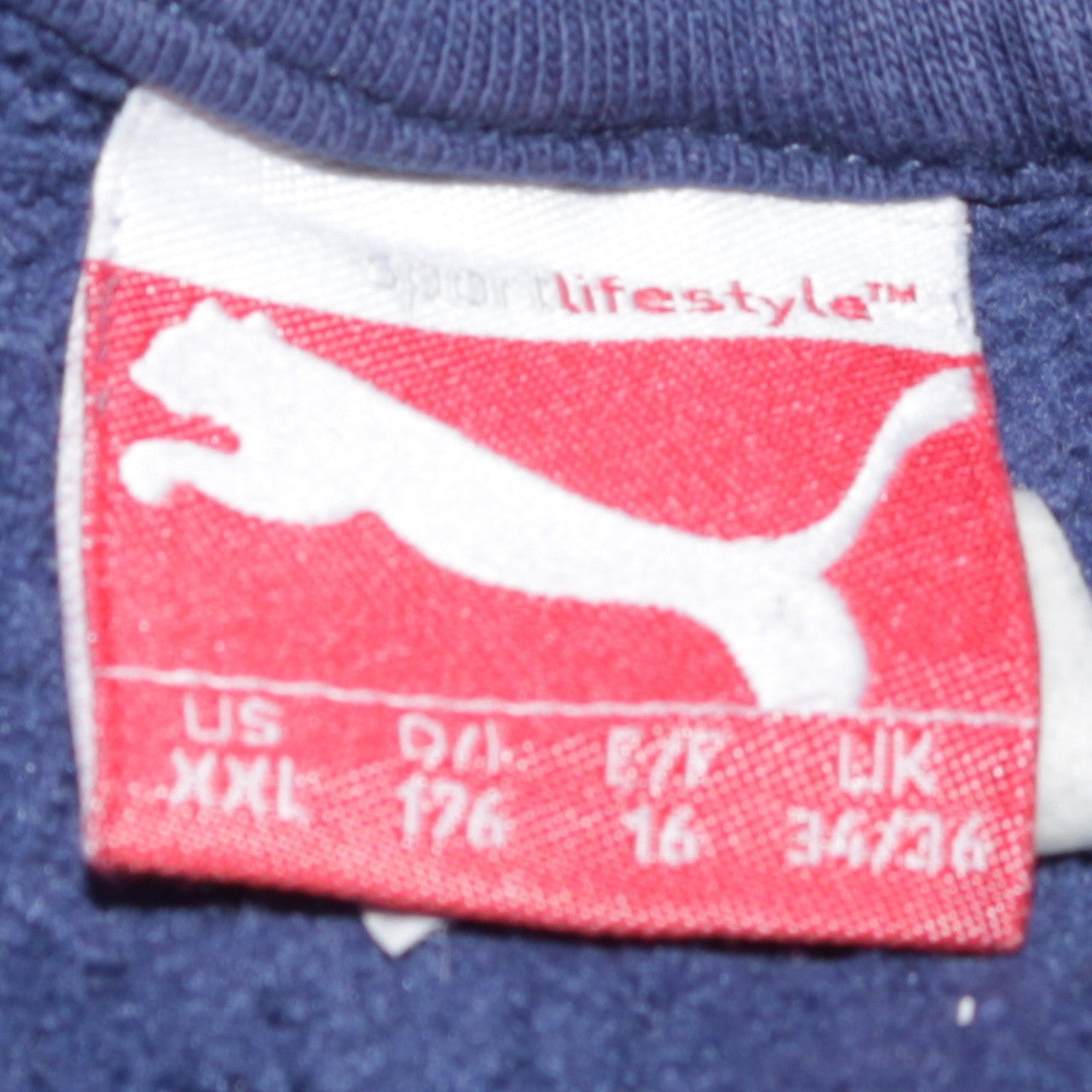 Puma Boys Navy Blue Pullover Hoodie Size 16 (176) Logo Print