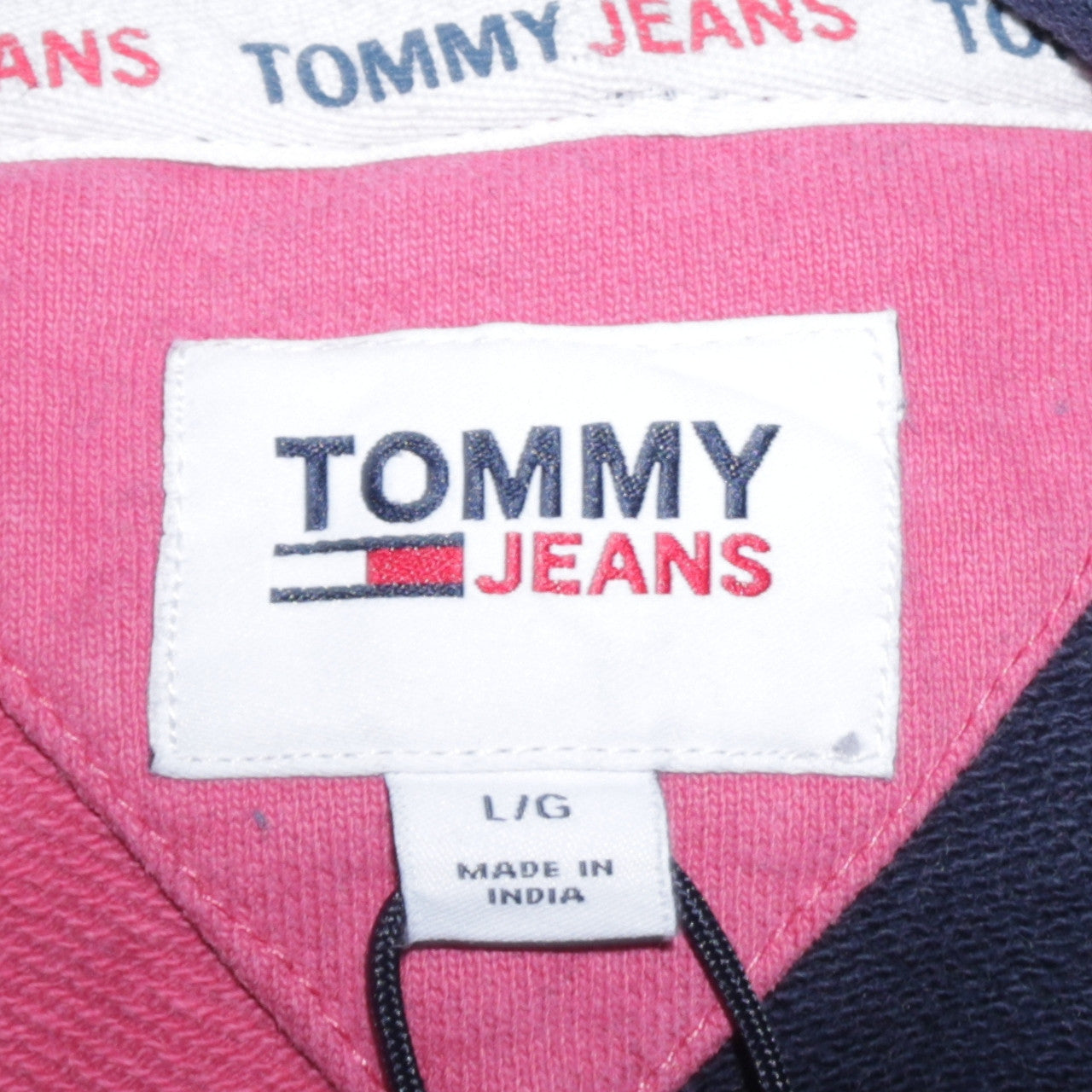 Tommy Jeans Women's Multicoloured Hooded Pullover Sweatshirt Size L