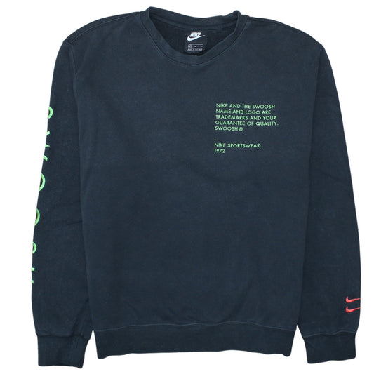 Nike Men's Black Logo Crew Neck Pullover Sweatshirt Size M