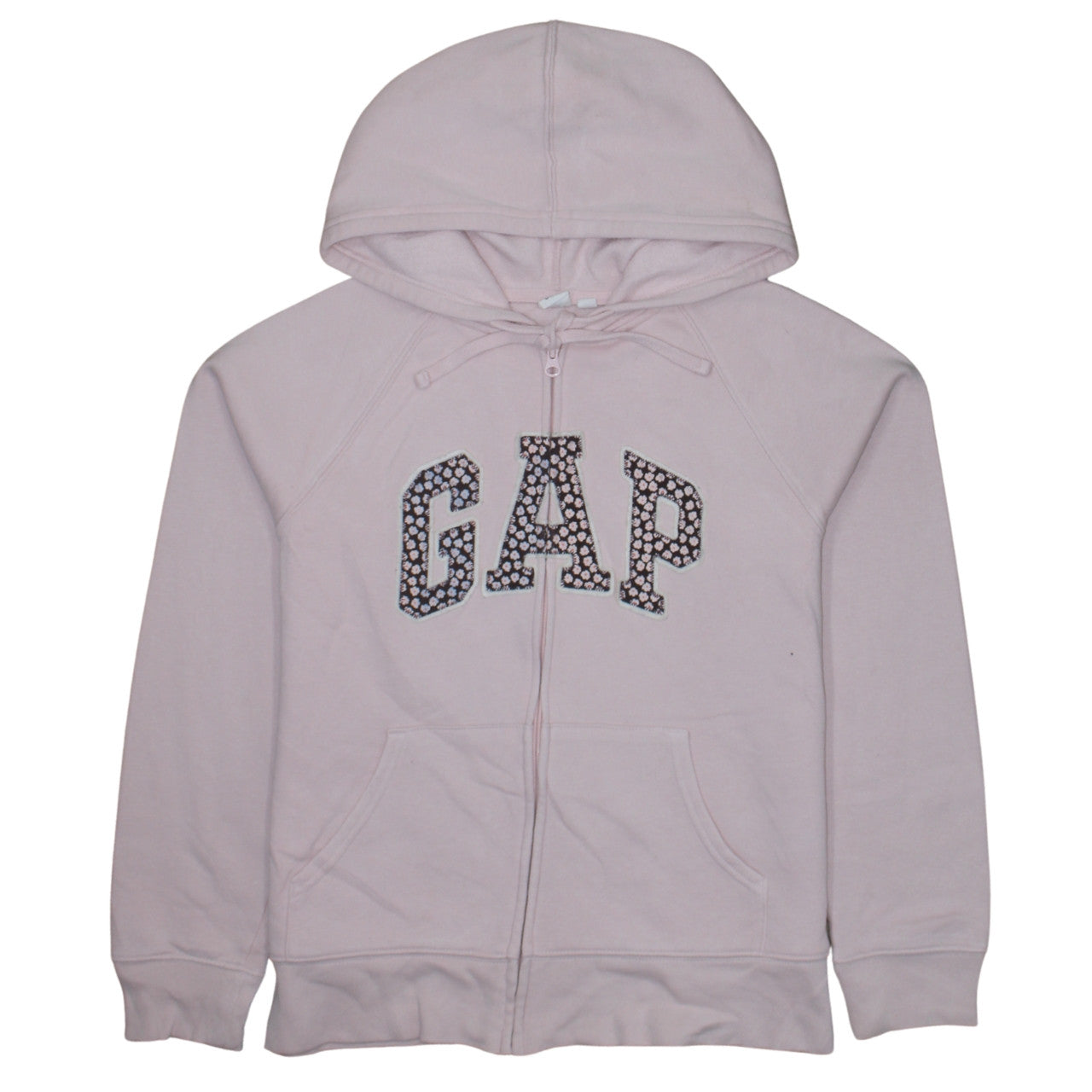GAP Women Pink Full Zip Hoodie M Cotton Blend Graphic Logo