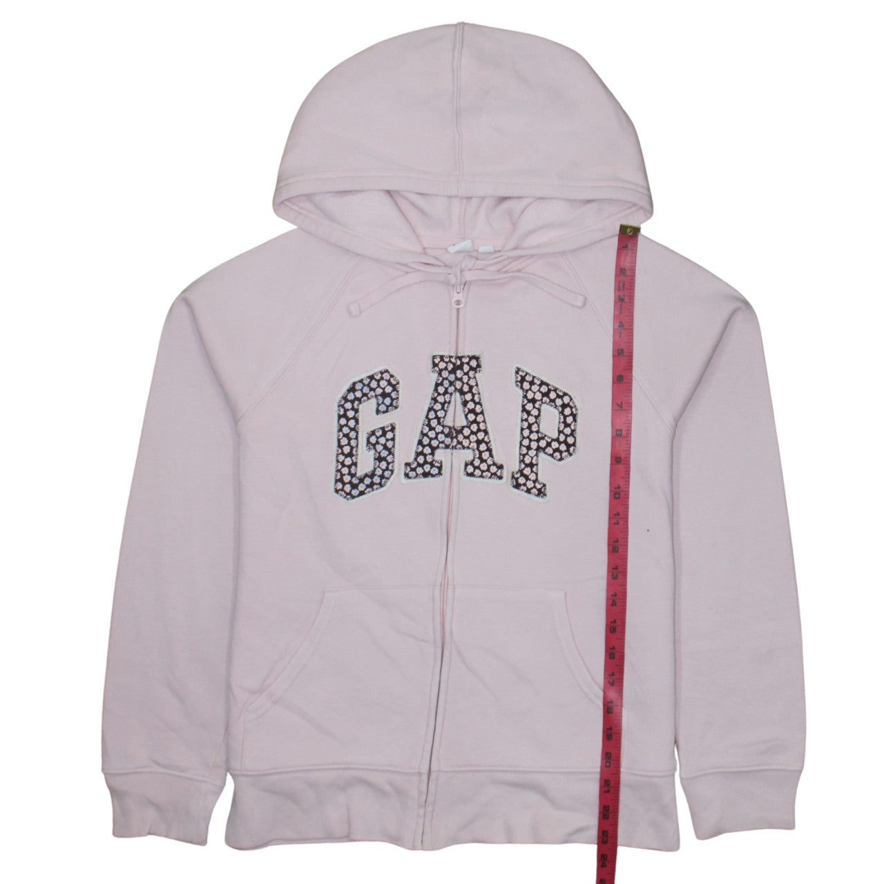 GAP Women Pink Full Zip Hoodie M Cotton Blend Graphic Logo