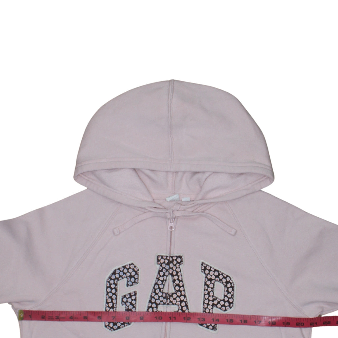 GAP Women Pink Full Zip Hoodie M Cotton Blend Graphic Logo