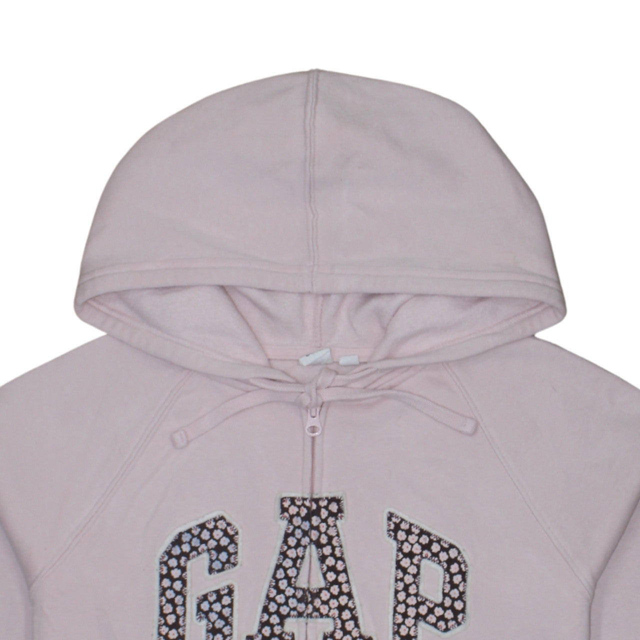 GAP Women Pink Full Zip Hoodie M Cotton Blend Graphic Logo