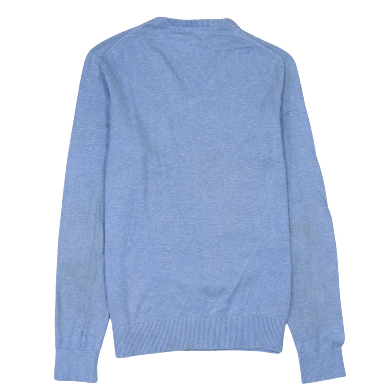 Tommy Hilfiger Men's Blue Cotton V-Neck Jumper Size S