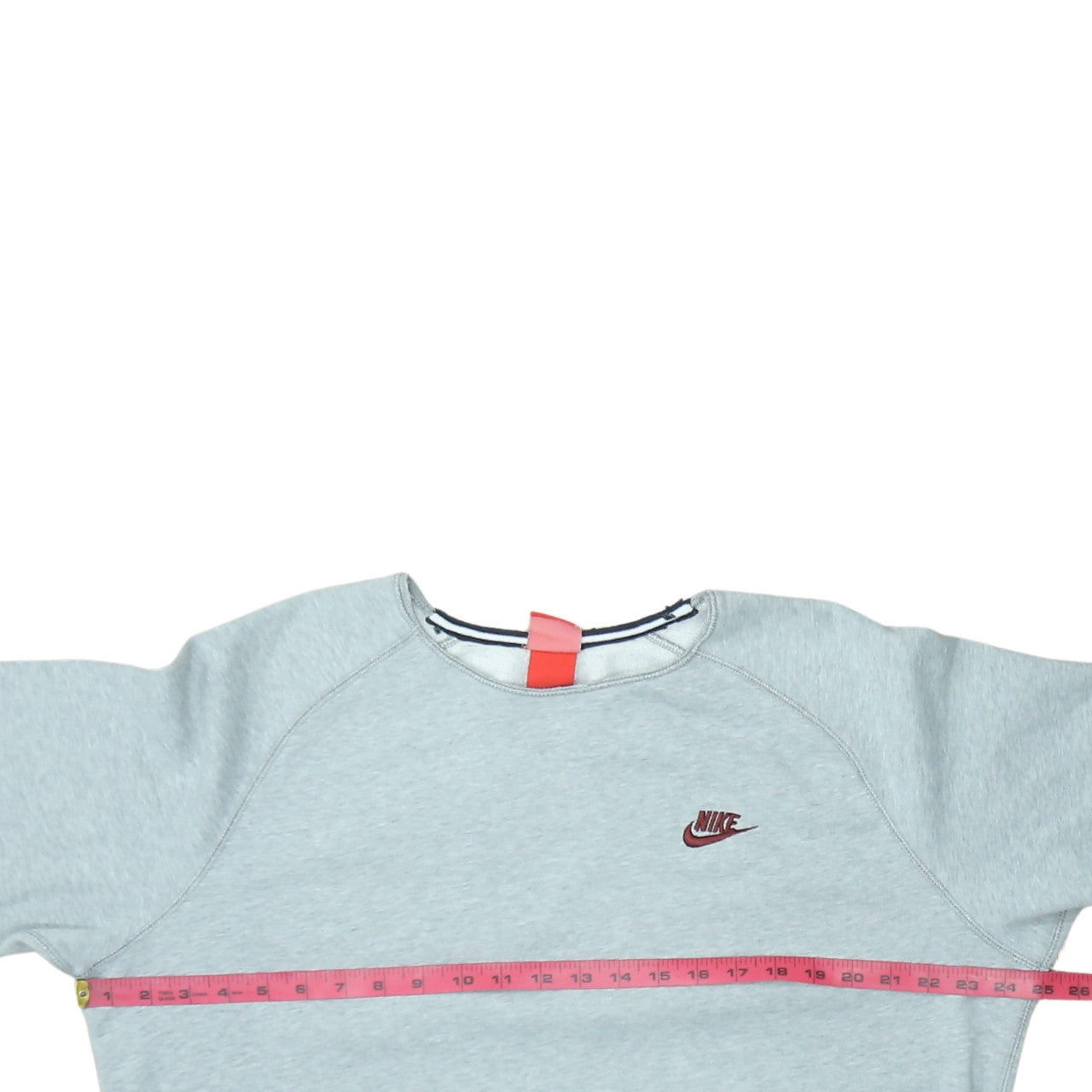 Nike Women Grey Crew Neck Pullover Sweatshirt L Cotton Blend Logo