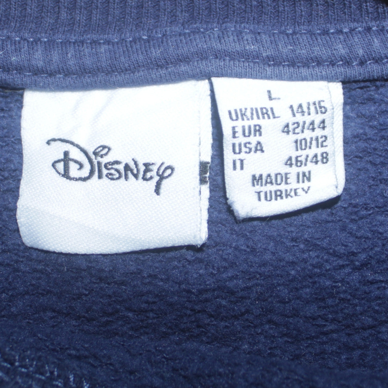Disney Primark Womens Navy Stitch Sweatshirt L UK 14/16 Crew Neck Pullover