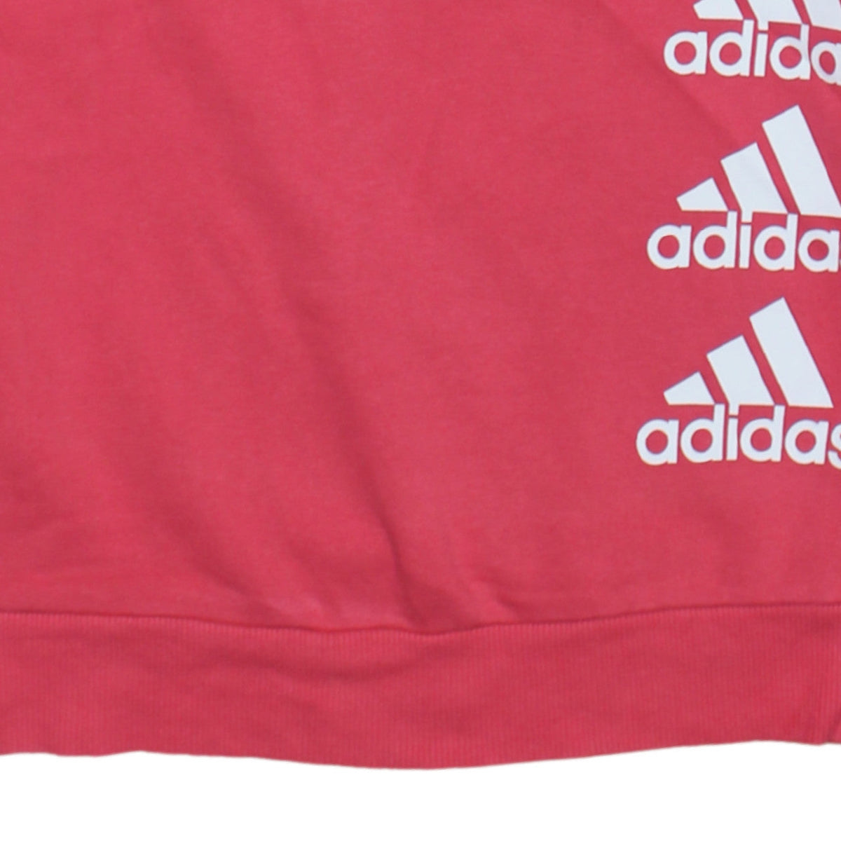 adidas Girls Pink Pullover Sweatshirt 11-12 Years Crew Neck Logo Print