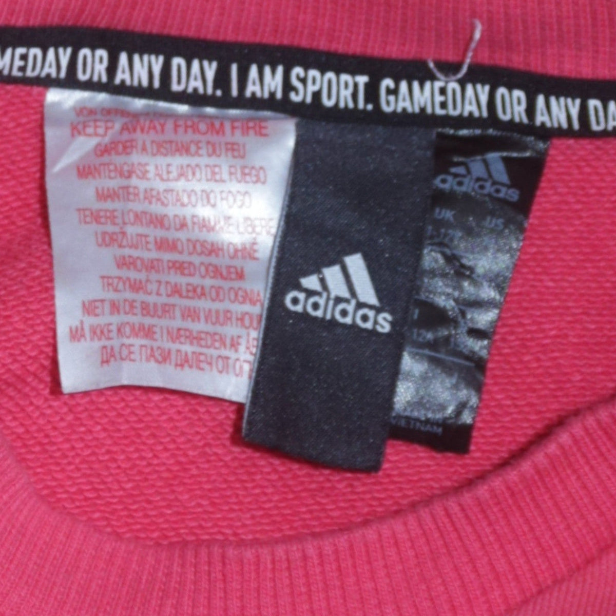 adidas Girls Pink Pullover Sweatshirt 11-12 Years Crew Neck Logo Print