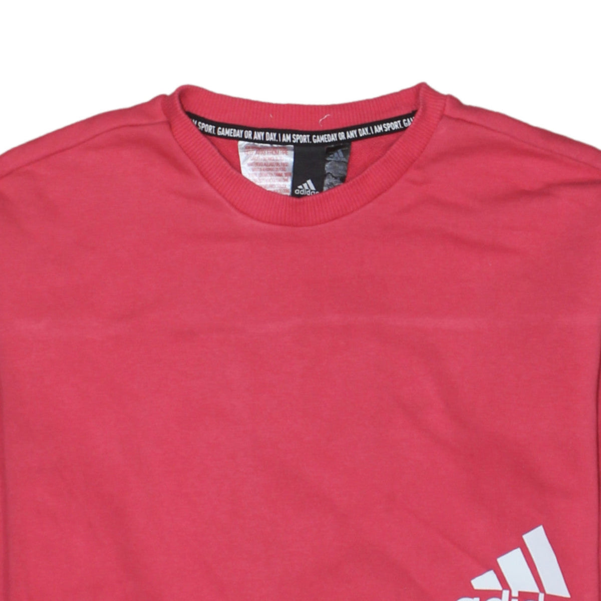 adidas Girls Pink Pullover Sweatshirt 11-12 Years Crew Neck Logo Print