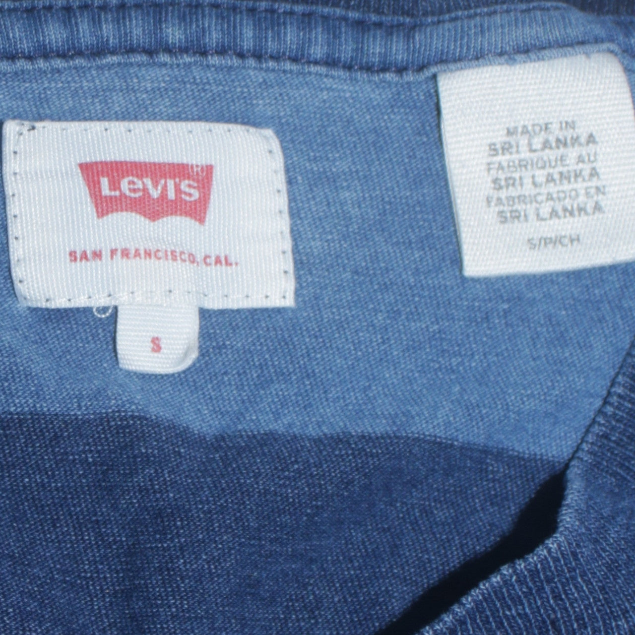 Levi's Men's Blue Striped Short Sleeve Cotton Crew Neck T-Shirt Size S
