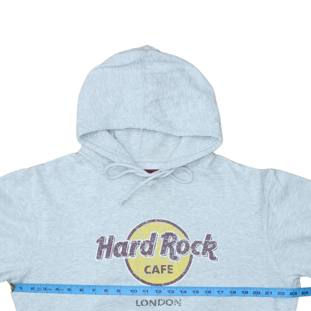 Hard Rock Cafe London Mens Grey Pullover Hoodie L Fleece Logo