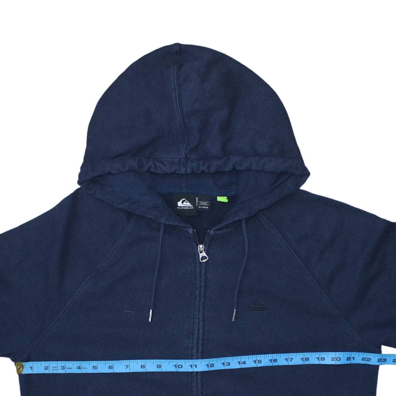 Quiksilver Men's Navy Blue XL Full Zip Hoodie Cotton Blend