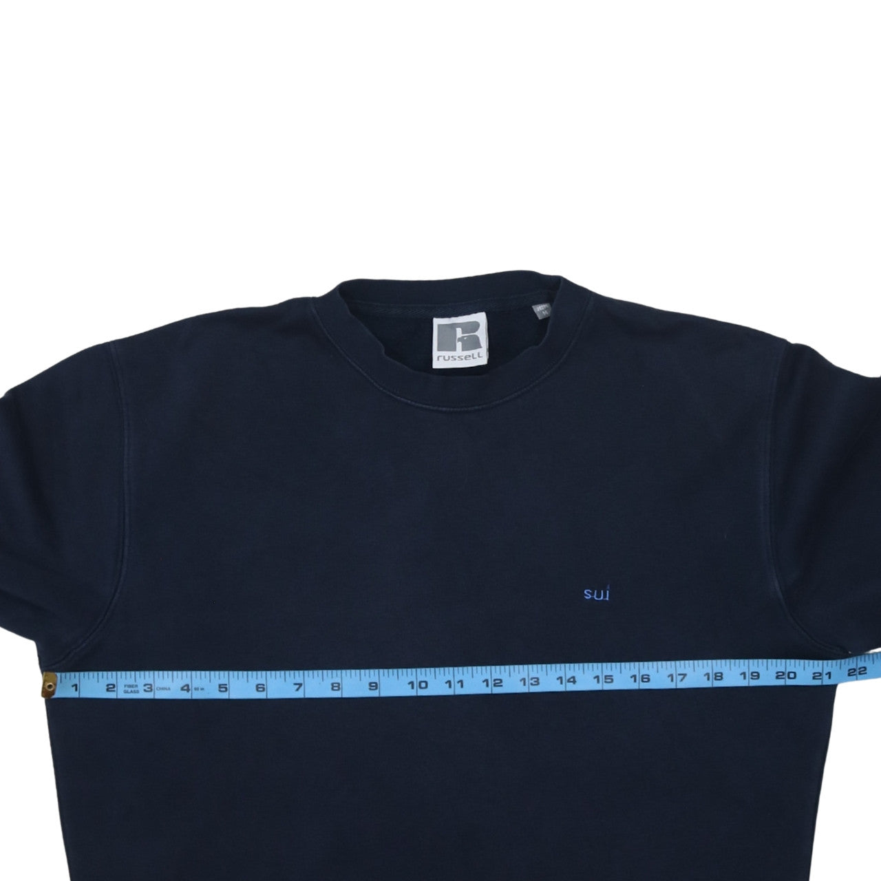 Russell Mens Blue Crew Neck Pullover Sweatshirt Size M