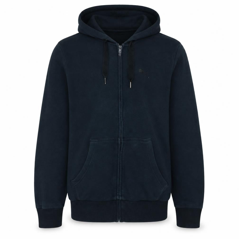 Puma Men’s Black Full Zip Hoodie Size M Cotton Blend