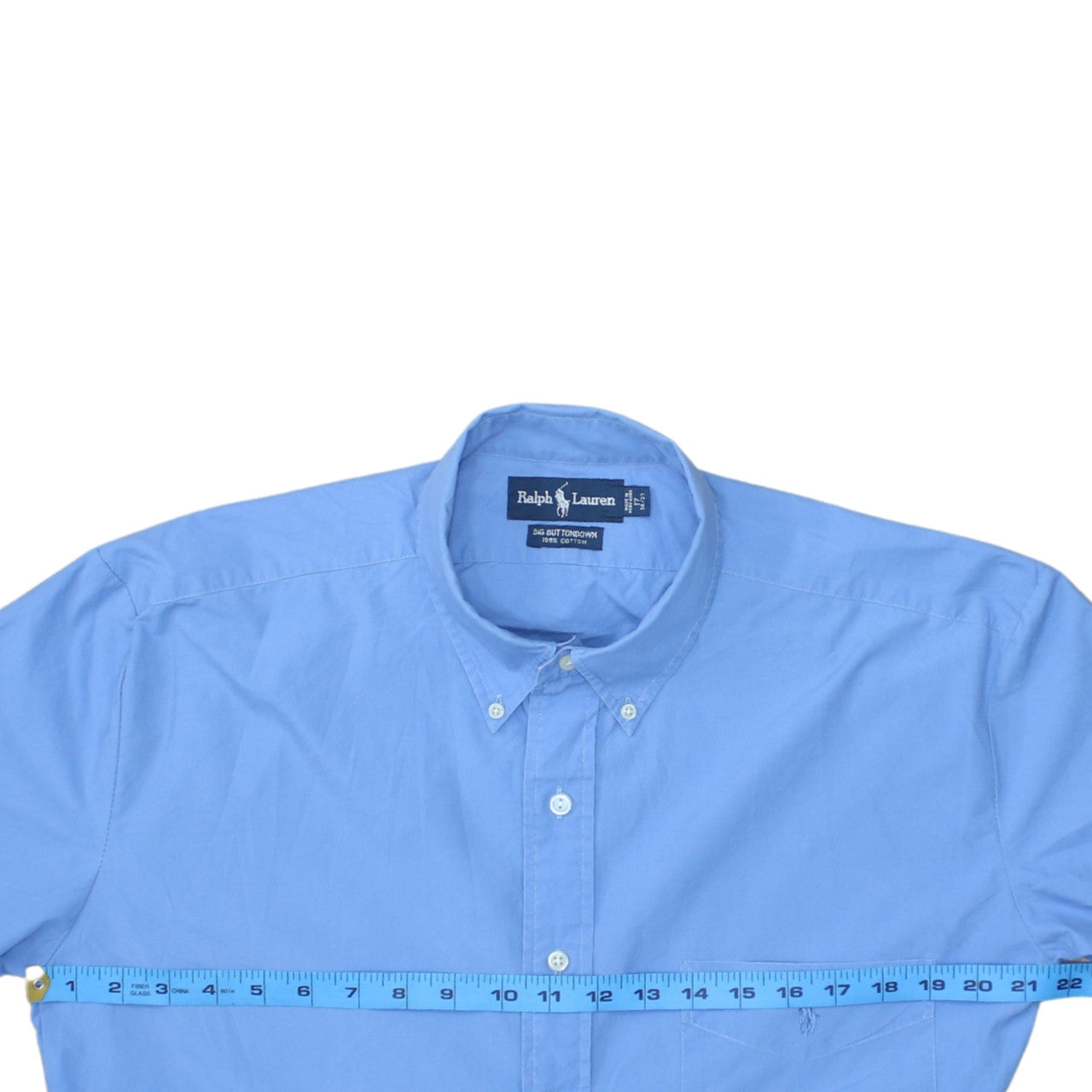 Ralph Lauren Women's Blue Shirt Dress Size 16 Short Sleeve Cotton