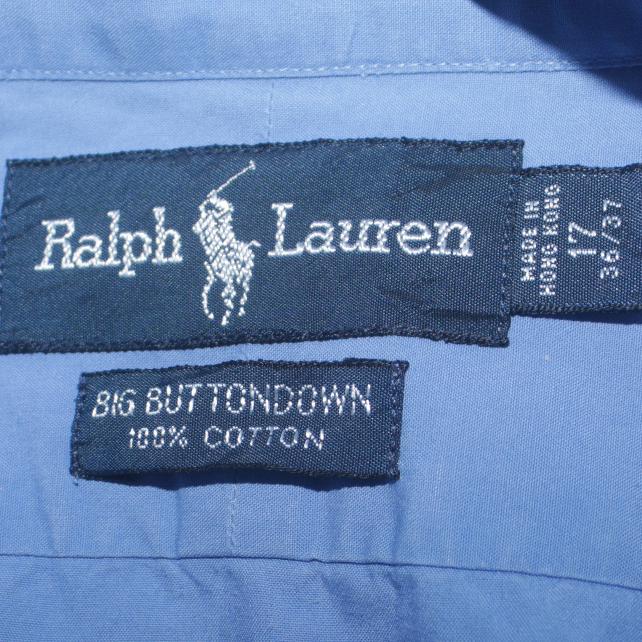 Ralph Lauren Women's Blue Shirt Dress Size 16 Short Sleeve Cotton