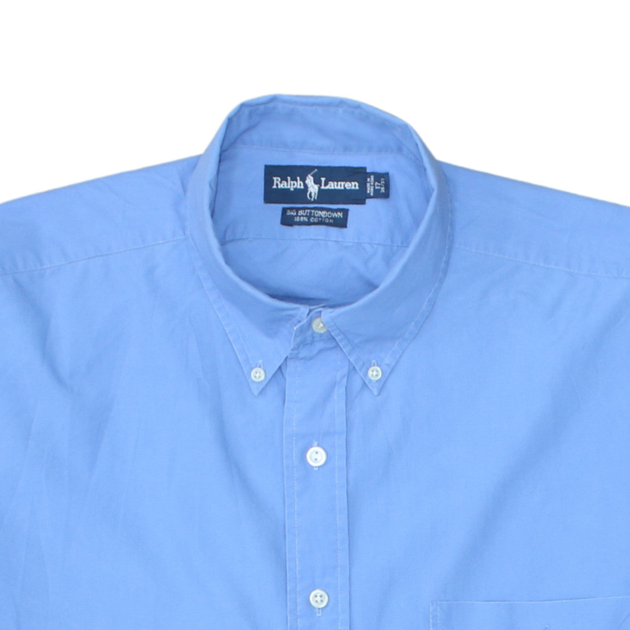 Ralph Lauren Women's Blue Shirt Dress Size 16 Short Sleeve Cotton