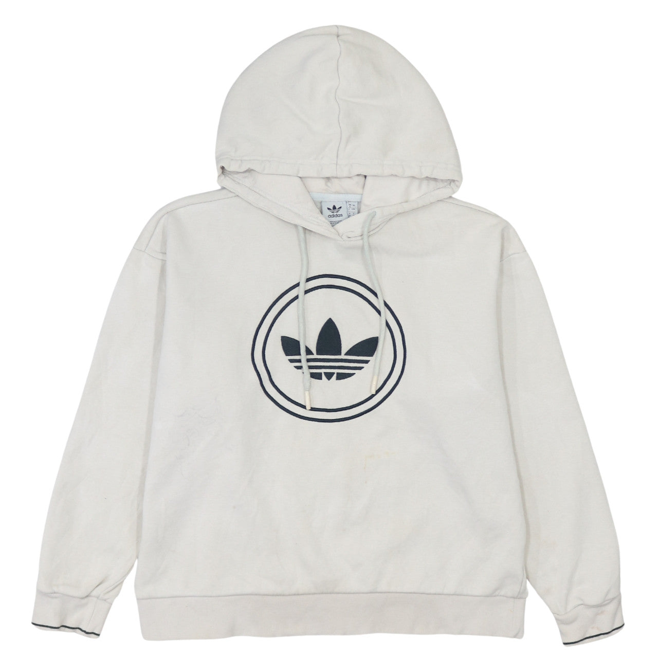 Adidas Mens White Pullover Hoodie Size S Sports Logo Sweatshirt